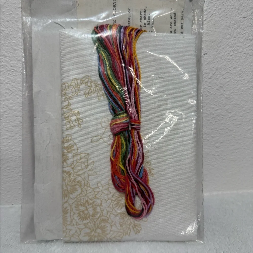 Floral Embroidery Kit with Love Design